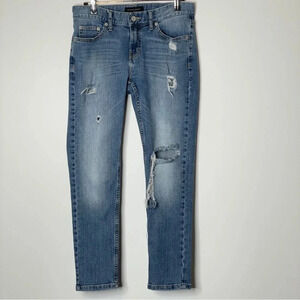 Banana Republic Women's Denim Medium Wash Distressed Boyfriend Jeans Size 25/0